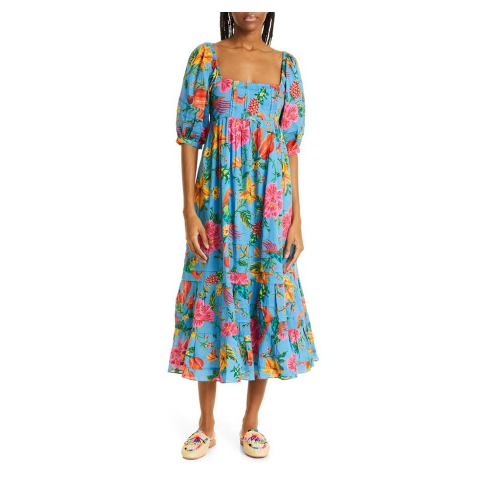 Farm Rio toucans garden midi dress NWT sz S